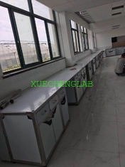 China stainless lab furniture lab workbench stainless steel laboratory table wall bench 6000x750x850mm supplier