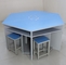 School Teaching Furniture Computer Lab Desk Hexagonal Computer Classroom Table supplier